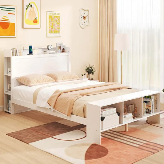 Single/Double Bed Frame (with Storage Headboard and Footboard)
