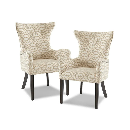 Arm Dining Chair Set of 2, Bronze Nailheads Trim Accent Chairs
