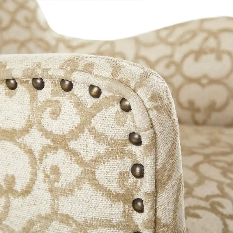 Arm Dining Chair Set of 2, Bronze Nailheads Trim Accent Chairs