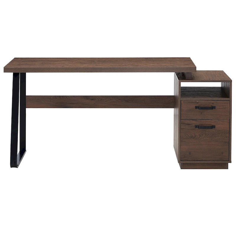 Home Office Computer Desk with Drawers/Hanging Letter-size Files