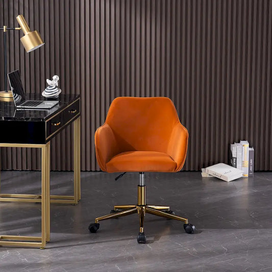 Home Office Chair With Gold Metal Legs