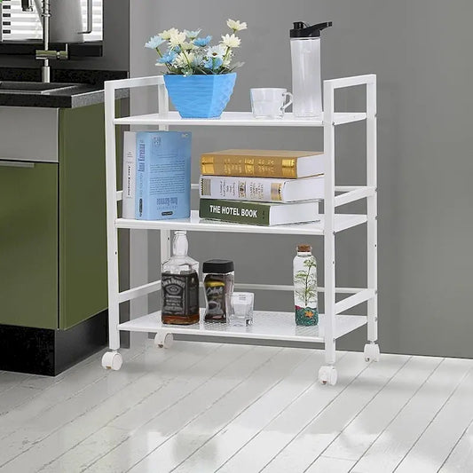 3-Tier Multi-function Rack Shelves Widen Rolling Kitchen Bathroom Storage Utility Cart
