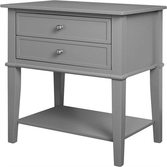 Decorative End Table (Two-Drawer Model) — Black