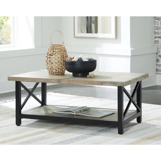 Signature Design by Ashley Bristenfort Brown/Black Coffee Table - 46W x 26D x 18H