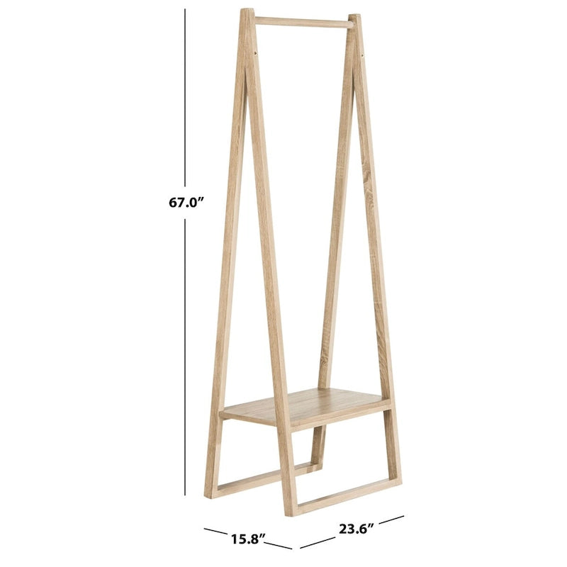 67 Retro Mid-Century Style Light Gray Coat Rack