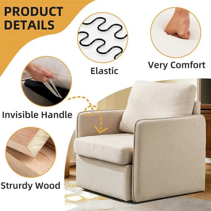 Swivel Accent Chair,Comfy Single Sofa Chair with Storage,Arm Chair