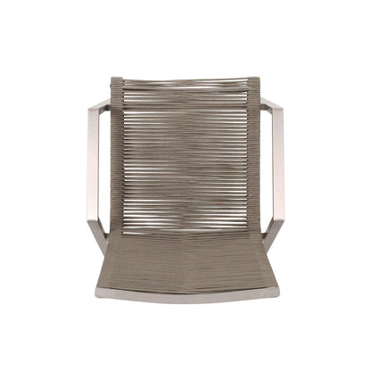 Outdoor Modern Set of 2 Dining Chairs with Rope-Woven Seats Aluminum Frame, Suitable for Dining Room Living Room Balcony Patio