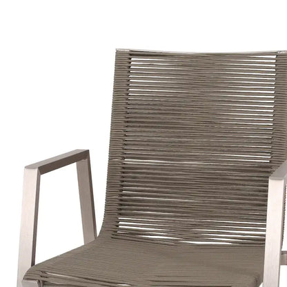 Outdoor Modern Set of 2 Dining Chairs with Rope-Woven Seats Aluminum Frame, Suitable for Dining Room Living Room Balcony Patio