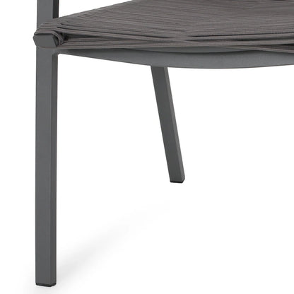 Outdoor Modern Set of 2 Dining Chairs with Rope-Woven Seats Aluminum Frame, Suitable for Dining Room Living Room Balcony Patio