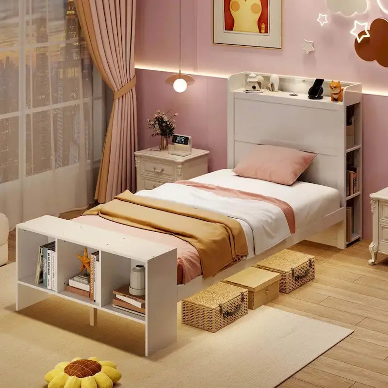 Single/Double Bed Frame (with Storage Headboard and Footboard)