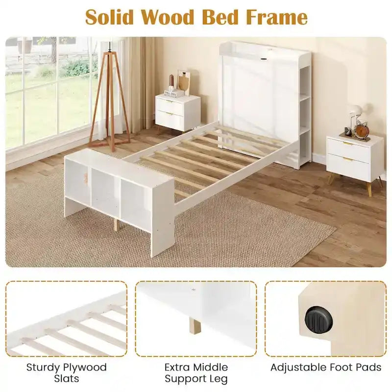 Single/Double Bed Frame (with Storage Headboard and Footboard)