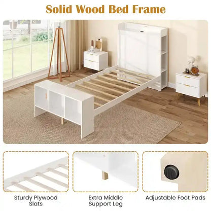 Single/Double Bed Frame (with Storage Headboard and Footboard)