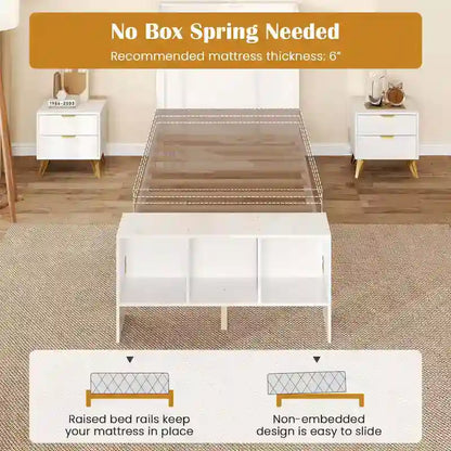 Single/Double Bed Frame (with Storage Headboard and Footboard)