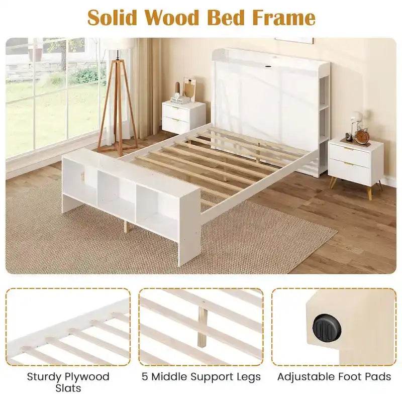 Single/Double Bed Frame (with Storage Headboard and Footboard)