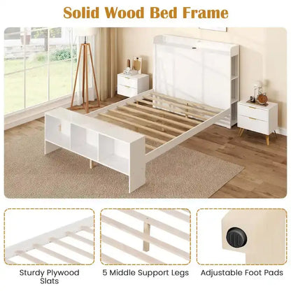 Single/Double Bed Frame (with Storage Headboard and Footboard)