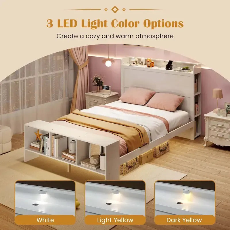 Single/Double Bed Frame (with Storage Headboard and Footboard)