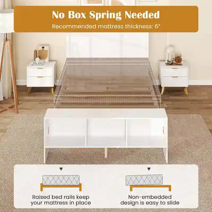 Single/Double Bed Frame (with Storage Headboard and Footboard)