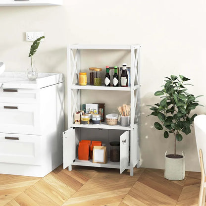 Bathroom Storage Cabinet (with Open Shelves and Double Doors)
