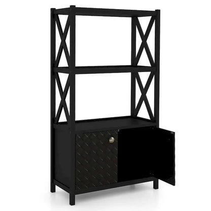 Bathroom Storage Cabinet (with Open Shelves and Double Doors)