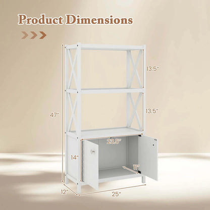 Bathroom Storage Cabinet (with Open Shelves and Double Doors)