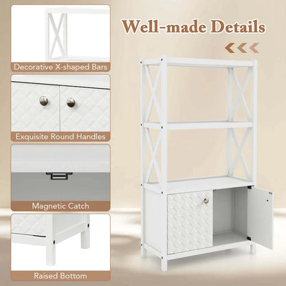 Bathroom Storage Cabinet (with Open Shelves and Double Doors)