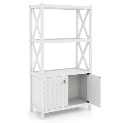 Bathroom Storage Cabinet (with Open Shelves and Double Doors)