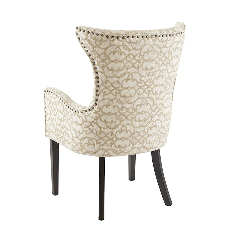 Arm Dining Chair Set of 2, Bronze Nailheads Trim Accent Chairs