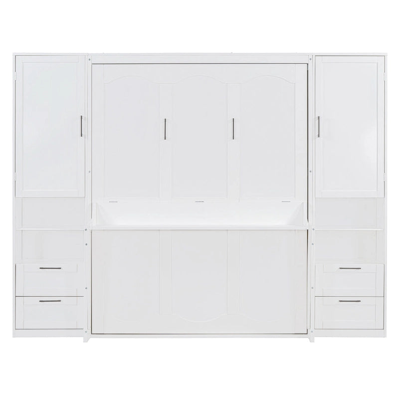 Murphy Bed (Wall Bed) — Featuring Wardrobe, Desk, Drawers, And Shelving