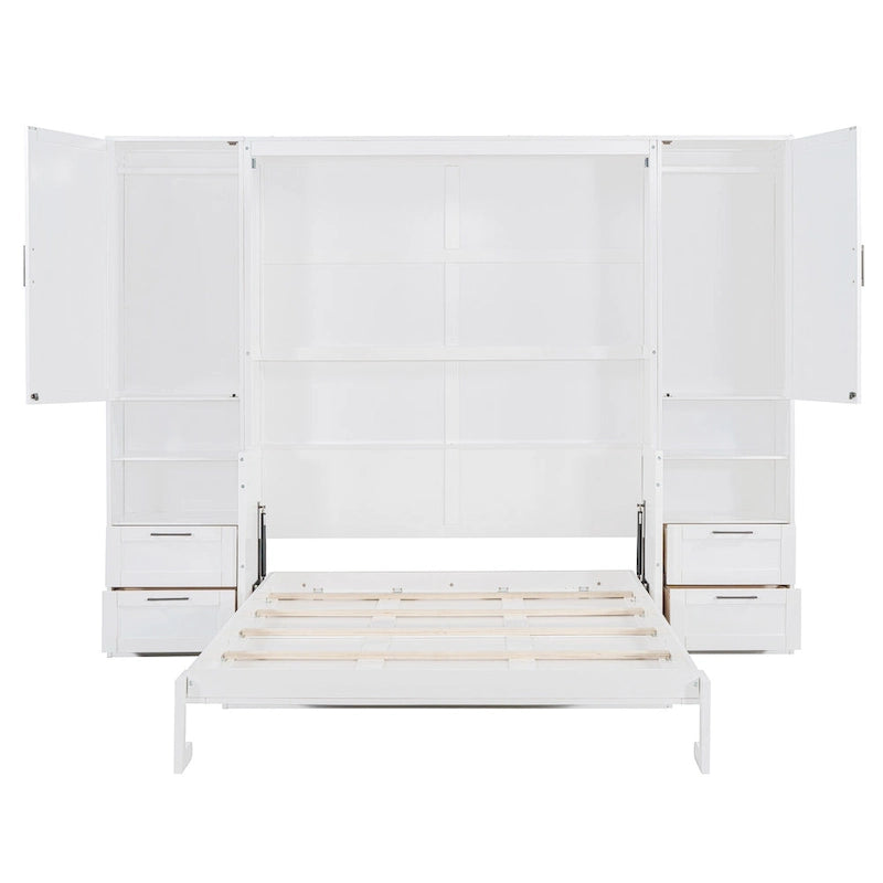 Murphy Bed (Wall Bed) — Featuring Wardrobe, Desk, Drawers, And Shelving