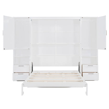 Murphy Bed (Wall Bed) — Featuring Wardrobe, Desk, Drawers, And Shelving