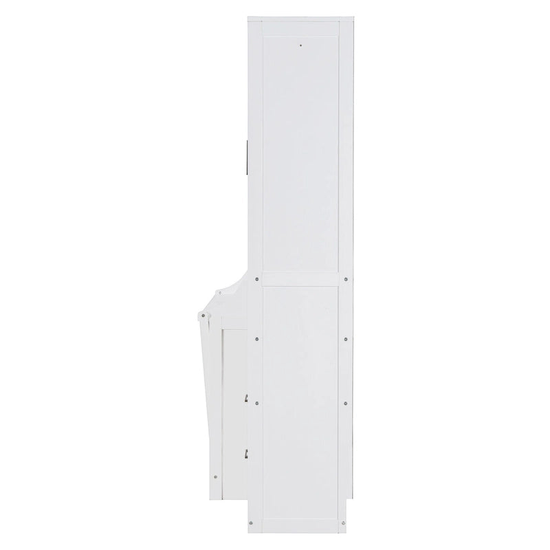 Murphy Bed (Wall Bed) — Featuring Wardrobe, Desk, Drawers, And Shelving