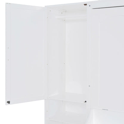 Murphy Bed (Wall Bed) — Featuring Wardrobe, Desk, Drawers, And Shelving