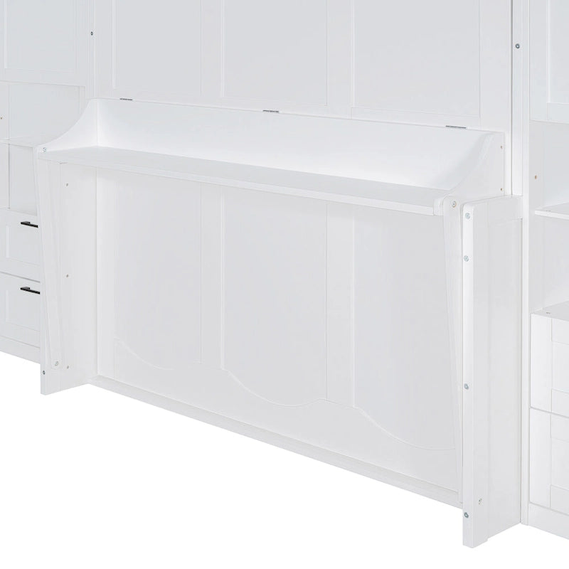 Murphy Bed (Wall Bed) — Featuring Wardrobe, Desk, Drawers, And Shelving