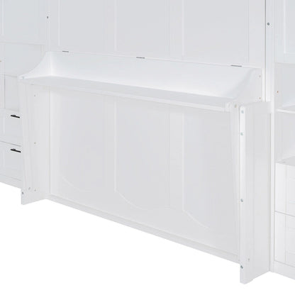 Murphy Bed (Wall Bed) — Featuring Wardrobe, Desk, Drawers, And Shelving