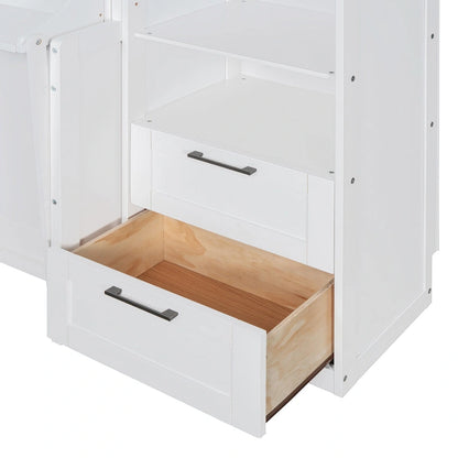 Murphy Bed (Wall Bed) — Featuring Wardrobe, Desk, Drawers, And Shelving