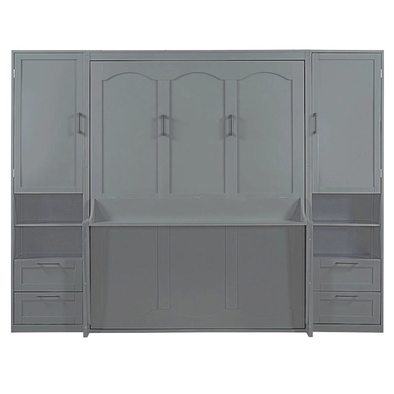 Murphy Bed (Wall Bed) — Featuring Wardrobe, Desk, Drawers, And Shelving