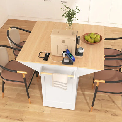 55.7 Large Kitchen Island With 2 Drop Leaf(no include stool)