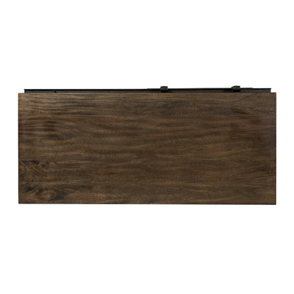 Distressed Rock-Gray Sliding-Door Storage Cabinet