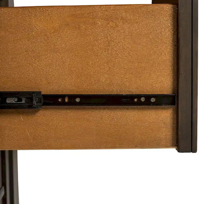 Distressed Rock-Gray Sliding-Door Storage Cabinet