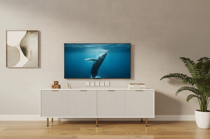 Modern warm white TV cabinet for 80 inch TV Stands