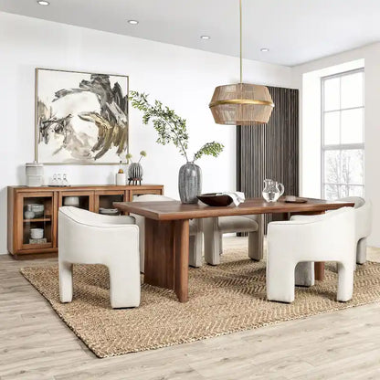 84-Inch Mango Wood Dining Table (Ochre)