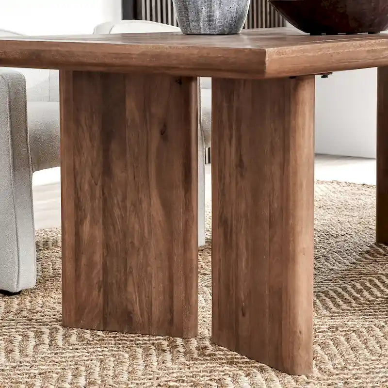 84-Inch Mango Wood Dining Table (Ochre)