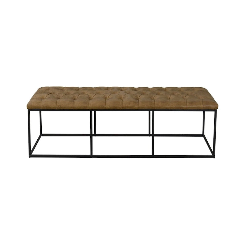 Light Brown Tufted Footstool