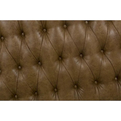 Light Brown Tufted Footstool