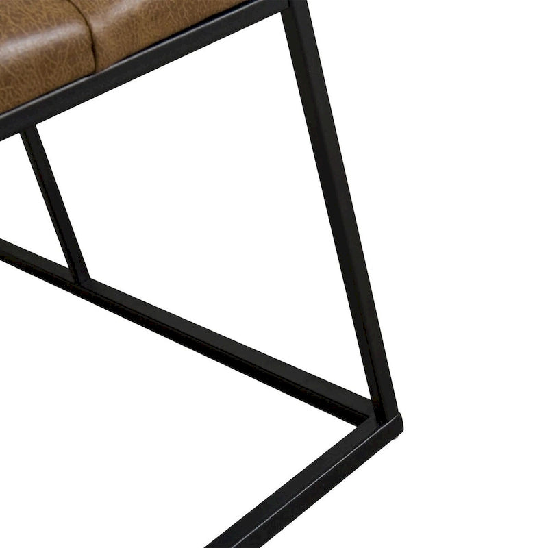 Light Brown Tufted Footstool