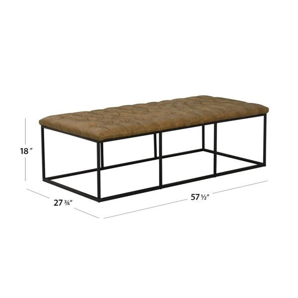 Light Brown Tufted Footstool