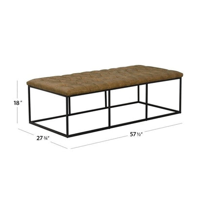 Light Brown Tufted Footstool