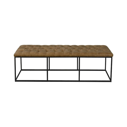 Light Brown Tufted Footstool