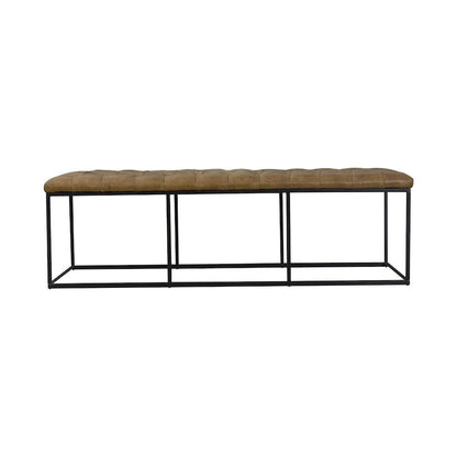 Light Brown Tufted Footstool