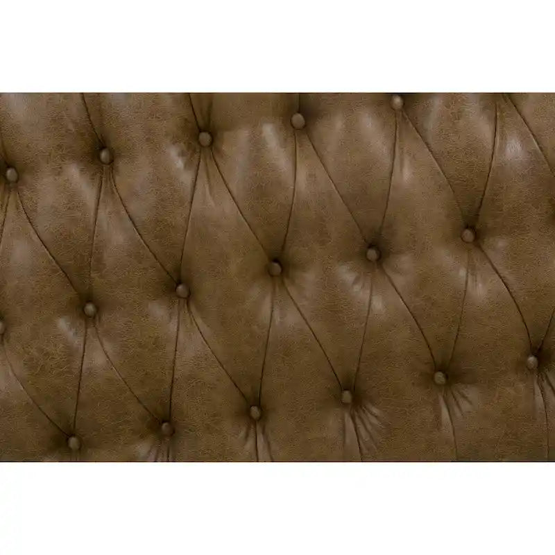 Light Brown Tufted Footstool